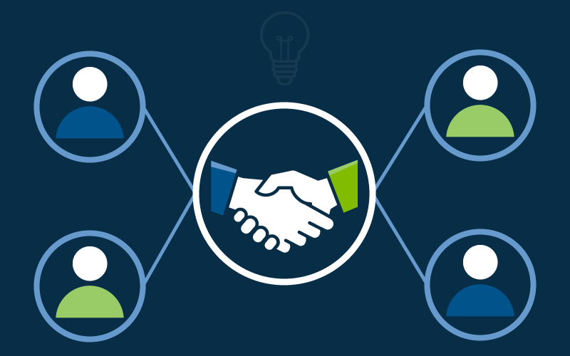A vector illustration of a handshaking deal
